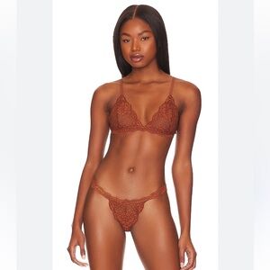 HAH x Free people Chi Bralittle milk chocolate boho light bralette size S NWT